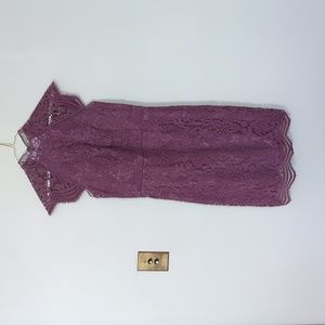 Lace high neck dress